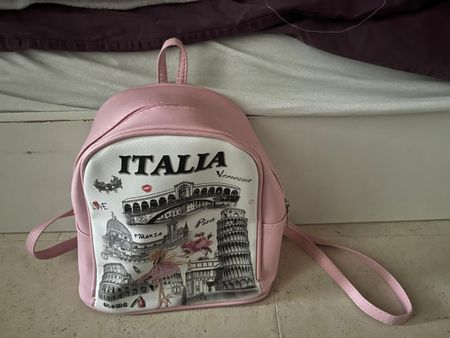 Süsser rosa Rucksack mit "Italia" Motiv - Sommer-Edition!
