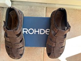 Rohde Herren Dunkelbraun Leder Sandalen Gr 42