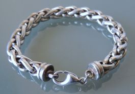 Massiv gearbeitetes Silber 925 Zopf Armband 20 cm / 8 mm