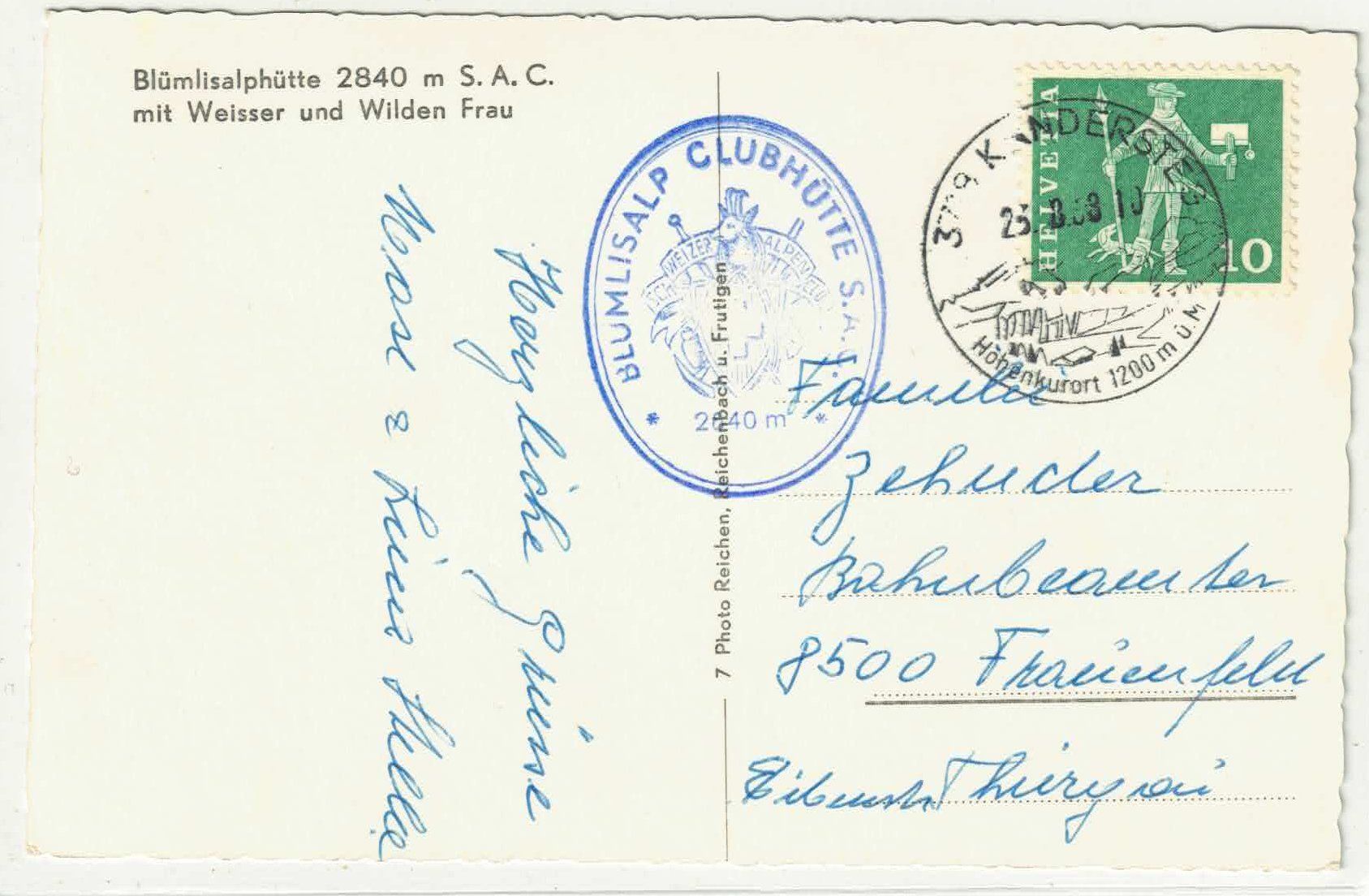 Cartoline postali: Neue Blümlisalphütte  S.A.C. im Winter – Usato da Ettingen venduto da Kartenplanet 1