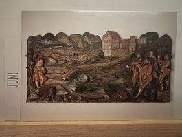 AK mit Holz Kunst / Tells Apfelschuss
