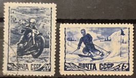 Sowjetunion UdSSR 1948 Sport Motorrad & Skilauf 2 W. gest.