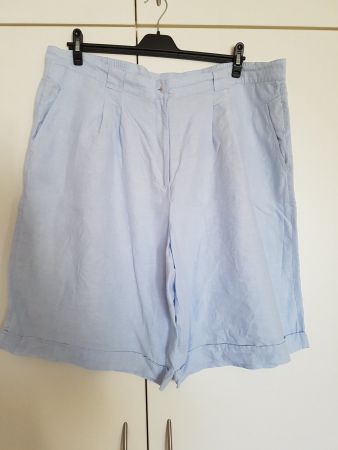 Letzte Gelegenheit / Ulla Popken Leinen Shorts h.blau Gr. 56