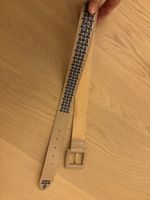 Ceinture en cuir Franck Namani tressée beige taille 85