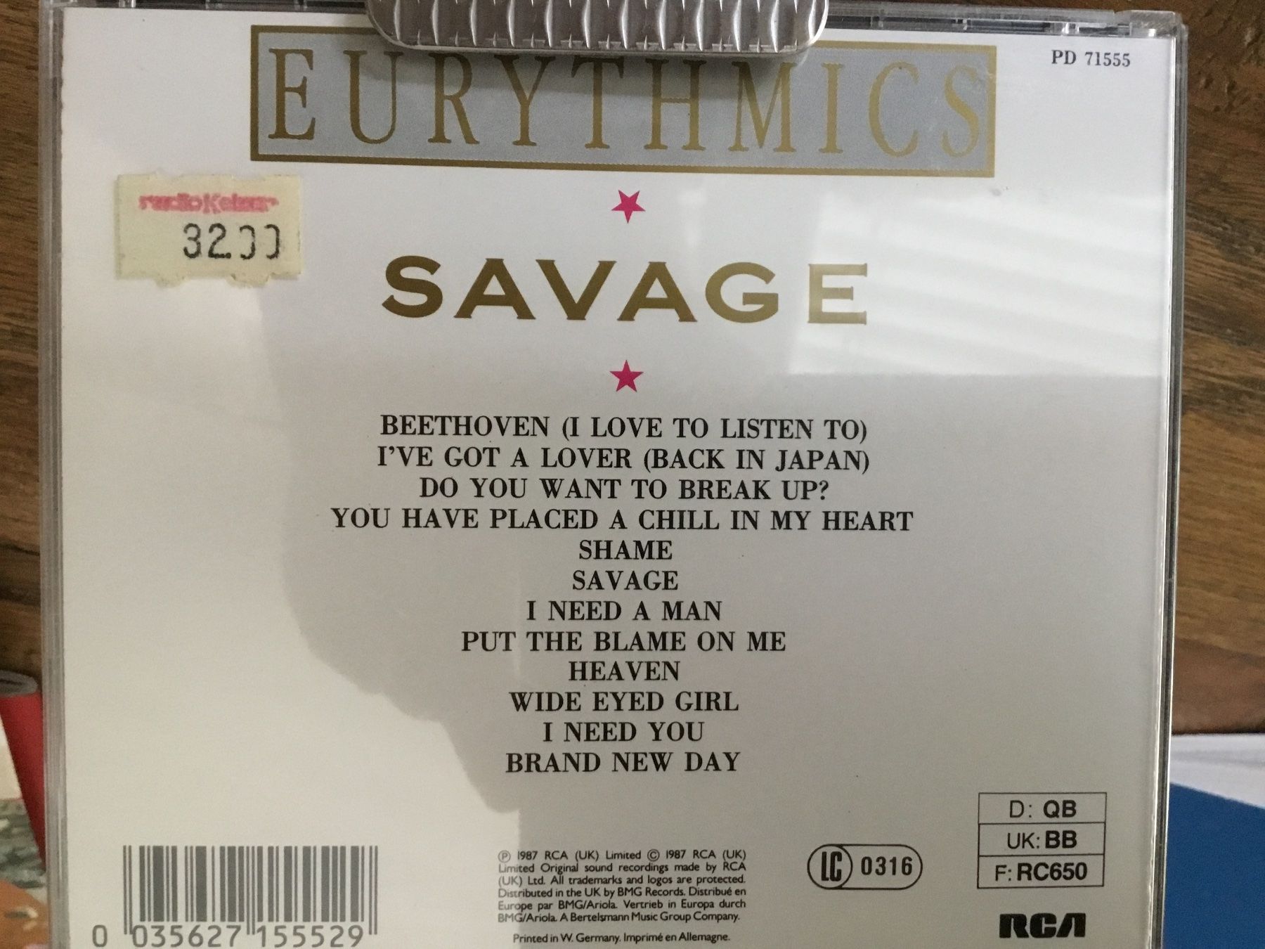 CDs: Eurythmics - Savage CD, 1987, Original 💿 – Gebraucht aus Thierachern von sweden08 1