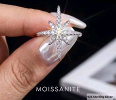 Bague argent avec diamants de moissanite GRA