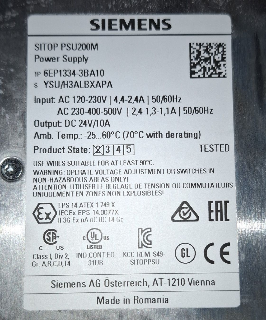 Alimentazione elettrica: Siemens SITOP 6EP1334-3BA10 Stromversorgung – Usato da St. Gallen venduto da WWL 6