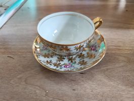2Mockatassen mit Untertassen Blumenmuster Vintage ...
