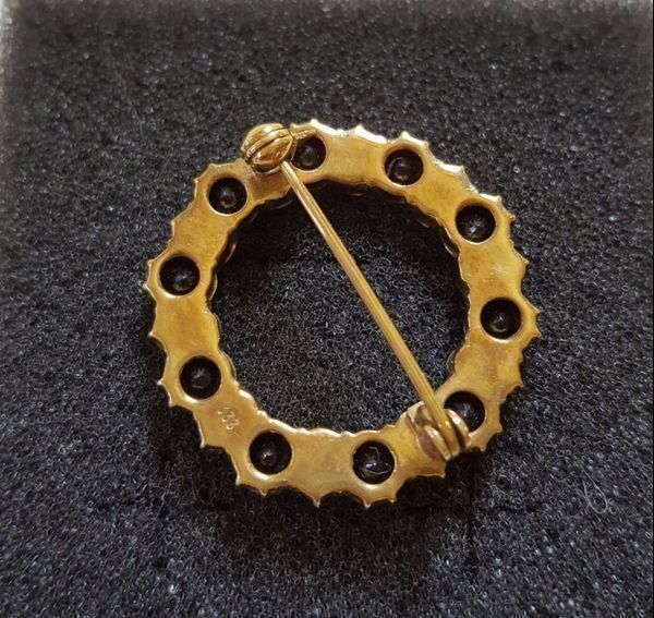 Spille & Fermagli: Gold Broche mit Granaten & Perlen – Usato da Wald ZH venduto da Dasilver 3