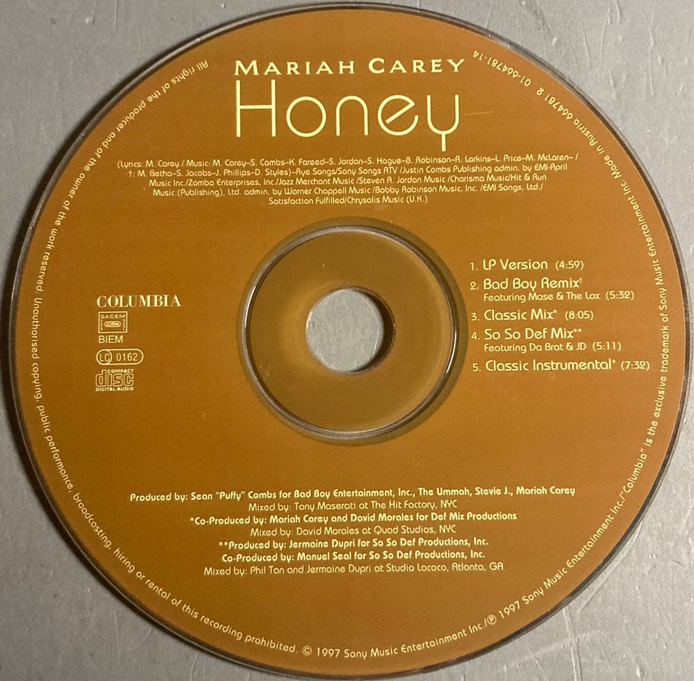 CD: MARIAH CAREY - HONEY – Usato da Poliez-Pittet venduto da Newtown-Records 1