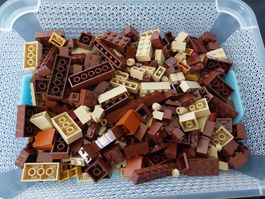 Div. Lego  Steine  ca. 350g braun / beige
