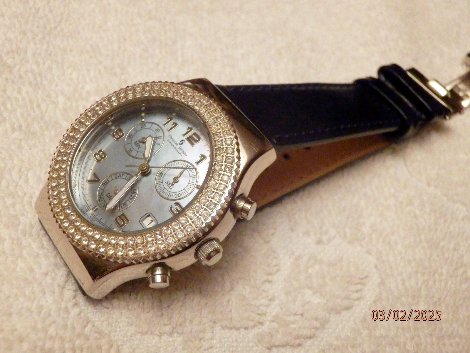 Orologi: Christian Jacques, Chronograph, Quartz, mit 120 Sirkonen – Usato da Ueberstorf venduto da dinbau 1