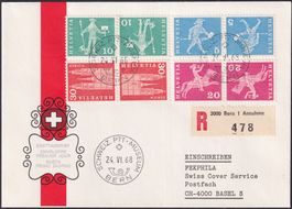1968, K45L-47L+49L, illustrierter FDC von BERN, selten!