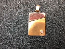 Anhänger mit Diamant aus 18 Karat Gelb- und Weissgold Au 750