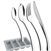 Bessteckkasten mit Mehrweg-Besteck Edelstahl-Look, 200-tlg.