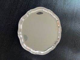 Vintage Serviertablett, Metall, Durchmesser 31 cm