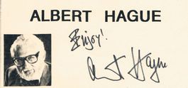 Albert Hague 1920-2001 Autogramm signiert Karte 15x7.5cm