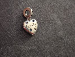 Silber Charm Herz Familie +Garantie
