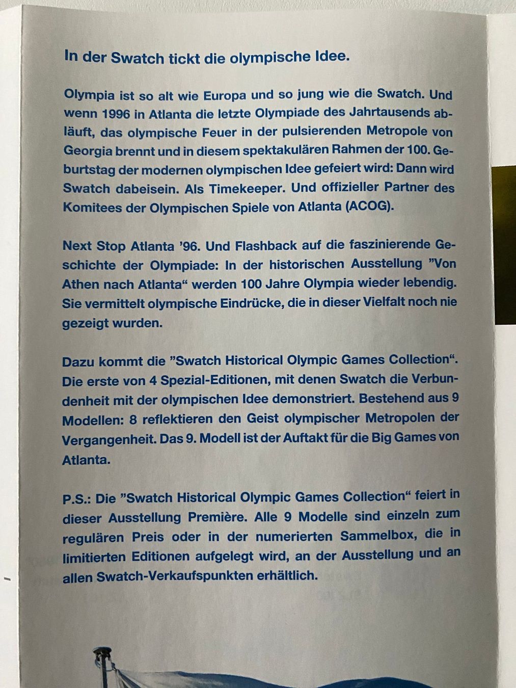 Swatch Documenti: Faltprospekt "Swatch Historical Olympic Games Collection" – Nuovo (secondo la descrizione) da deitingen venduto da popcorn02 1