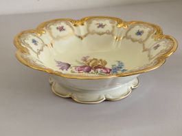 Prunkschale Porzellan - Blumendekor Gold - Tirschenreuth