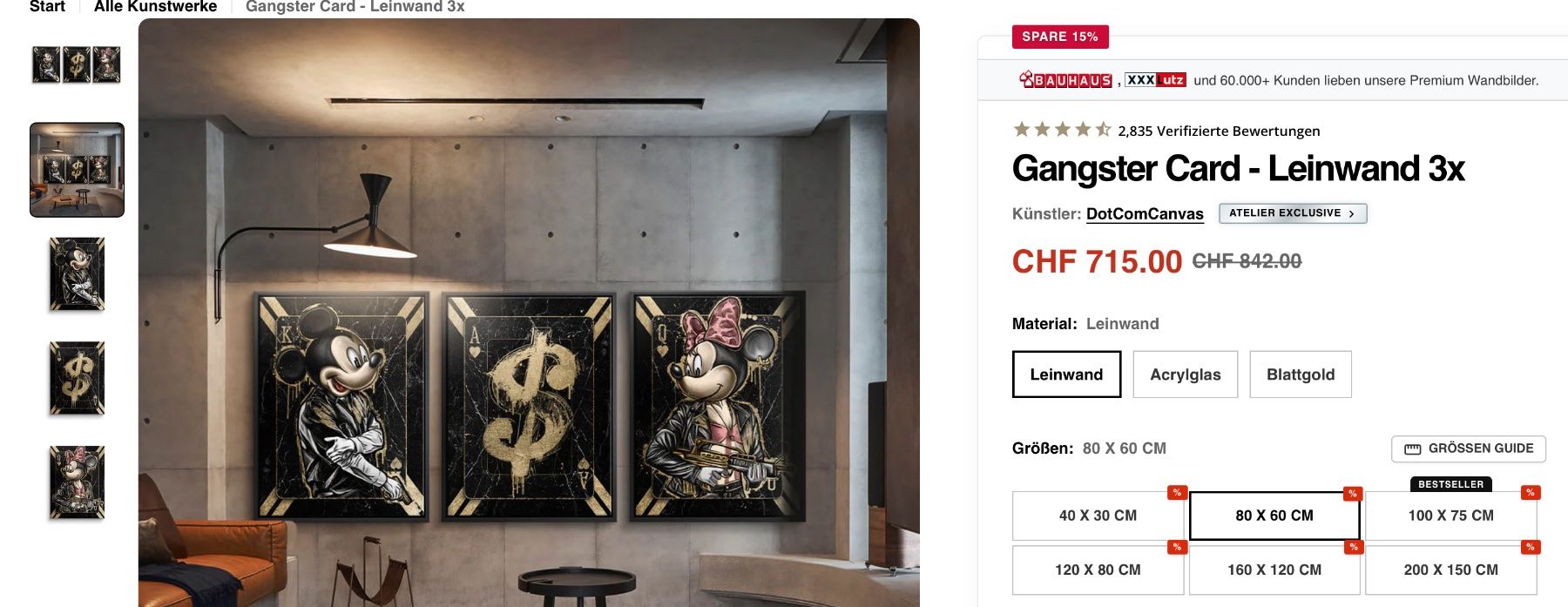 Foto & Immagini: Gangster Card dotcomcanvas – Nuovo (secondo la descrizione) da wauwil venduto da luxury_trade 6