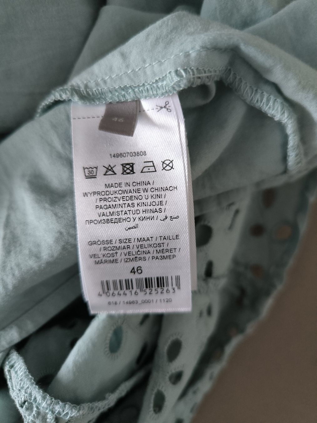 Vestiti: Baumwoll Spitzen Kleid Gr 46 mintfarben – Usato da Kloten venduto da Olivenbaum2017 3