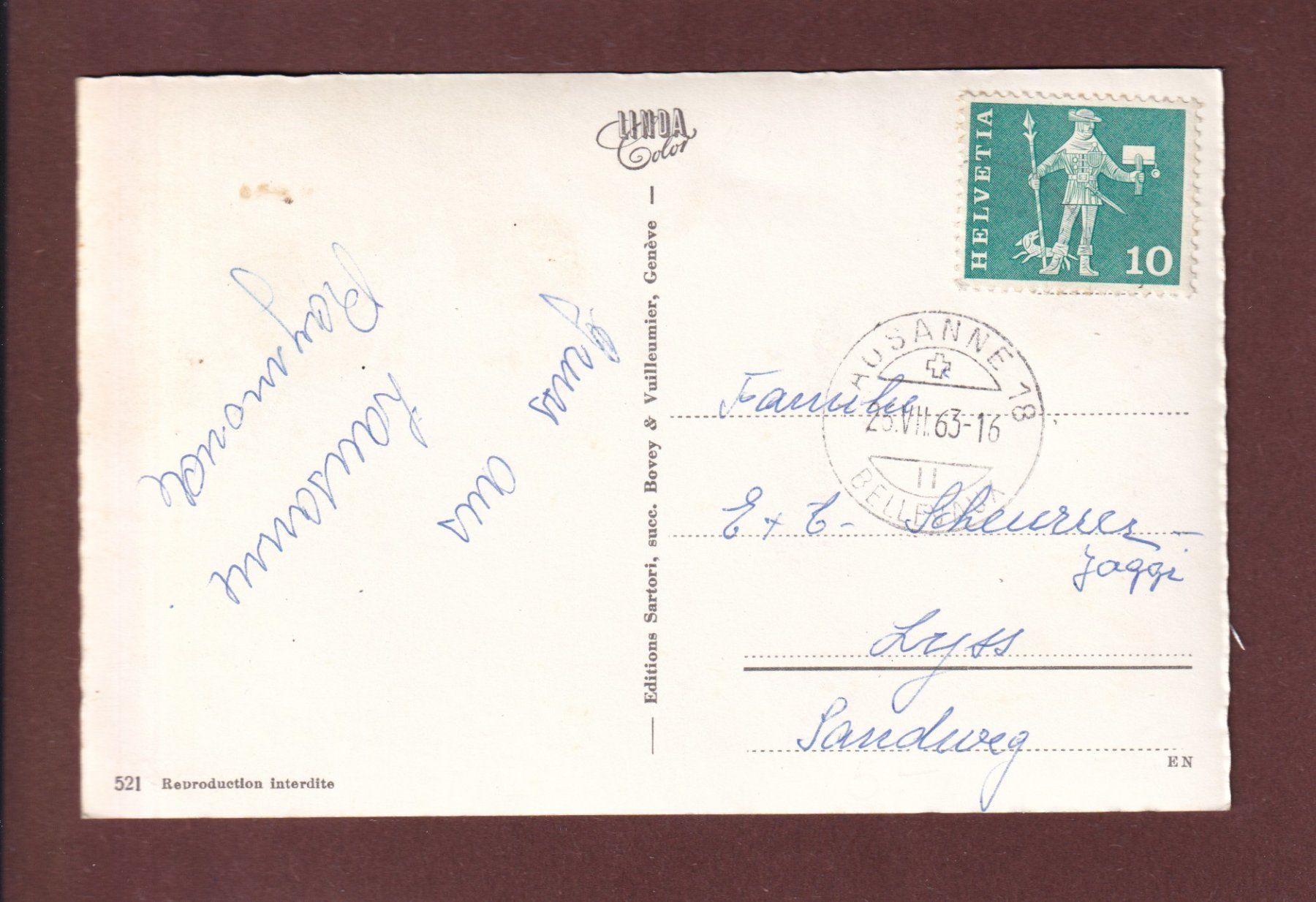 Cartes postales: LAUSANNE - 5 images - 1963 – D'occasion à Pully par nicecards 1