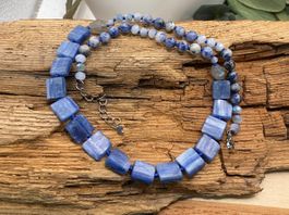Collier Kyanit Sodalith und Kristallen