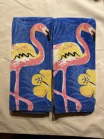 2x Summer Flamingo Towels, Blue