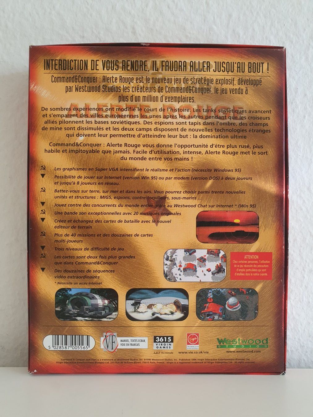 Jeux: PC Command & Conquer Alert Rouge (1996) Big Box Français – D'occasion à Greifensee par perfectioN88 2