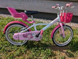 Kindervelo BTWIN Docto Girl 500 weiss/rosa, 16 Zoll