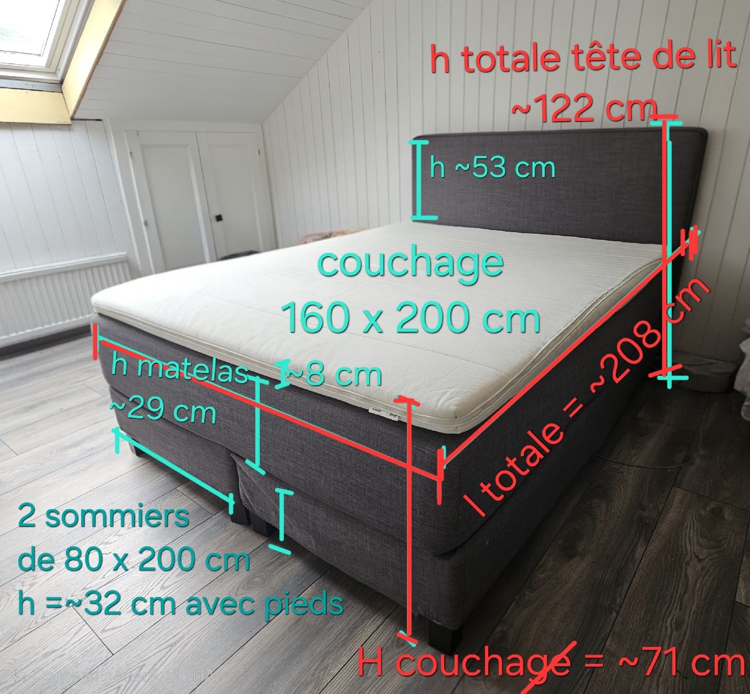 Ikea Lits: Boxspring 160x200 cm IKEA – Défectueux à La Roche FR par quattro5Z 1