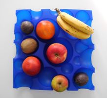 Designer Früchteschale/Obstschale Blau stilvoll u. praktisch