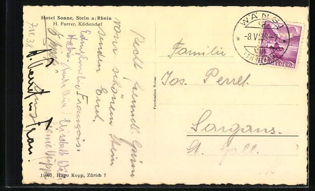 Cartoline postali: Stein a. Rhein, Hotel Sonne, Scheffelstu – Usato da Berlin venduto da bartko-reher 1