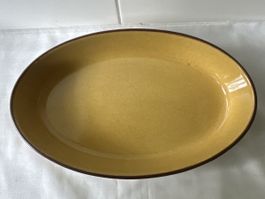 Ovale Auflaufform Keramik gelb Vintage ca. 34cm x 21cm