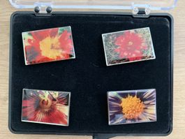 Blumen-Pin-Set, 4 Stück