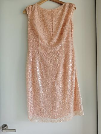 MC Couture Light Sequin Dress, Size 40, Peach – Glamorous!