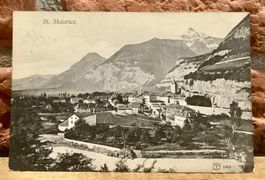 ST. MAURICE - Blick Richtung Rhonetal - Dorfansicht