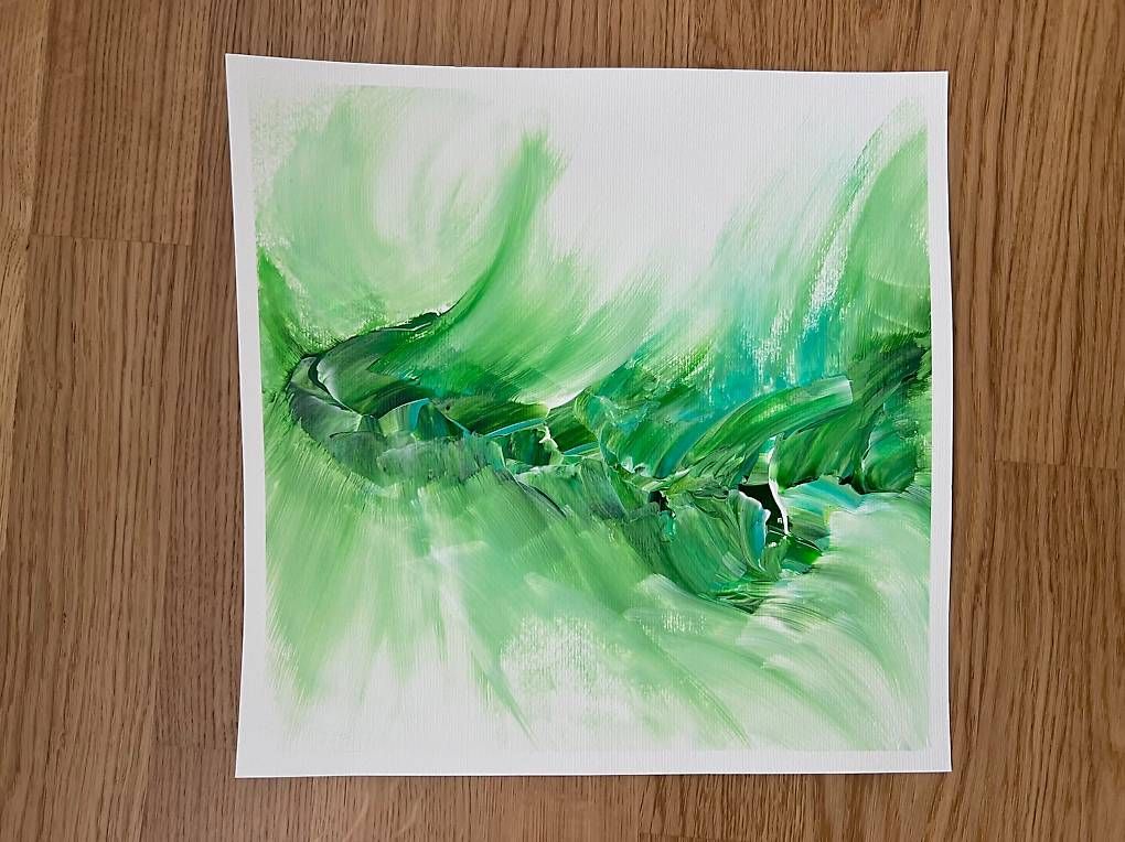 Dipinti: 30x30cm Bild grün "Grasglitzern" – Nuovo e nell'imballaggio originale da Urdorf venduto da manuela4 5