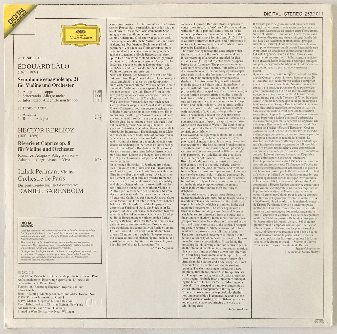 Dischi in vinile: EDOUARD LALO - SYMPHONIE ESPAGNOLE – Usato da Bottens venduto da hotter-than-hell 1