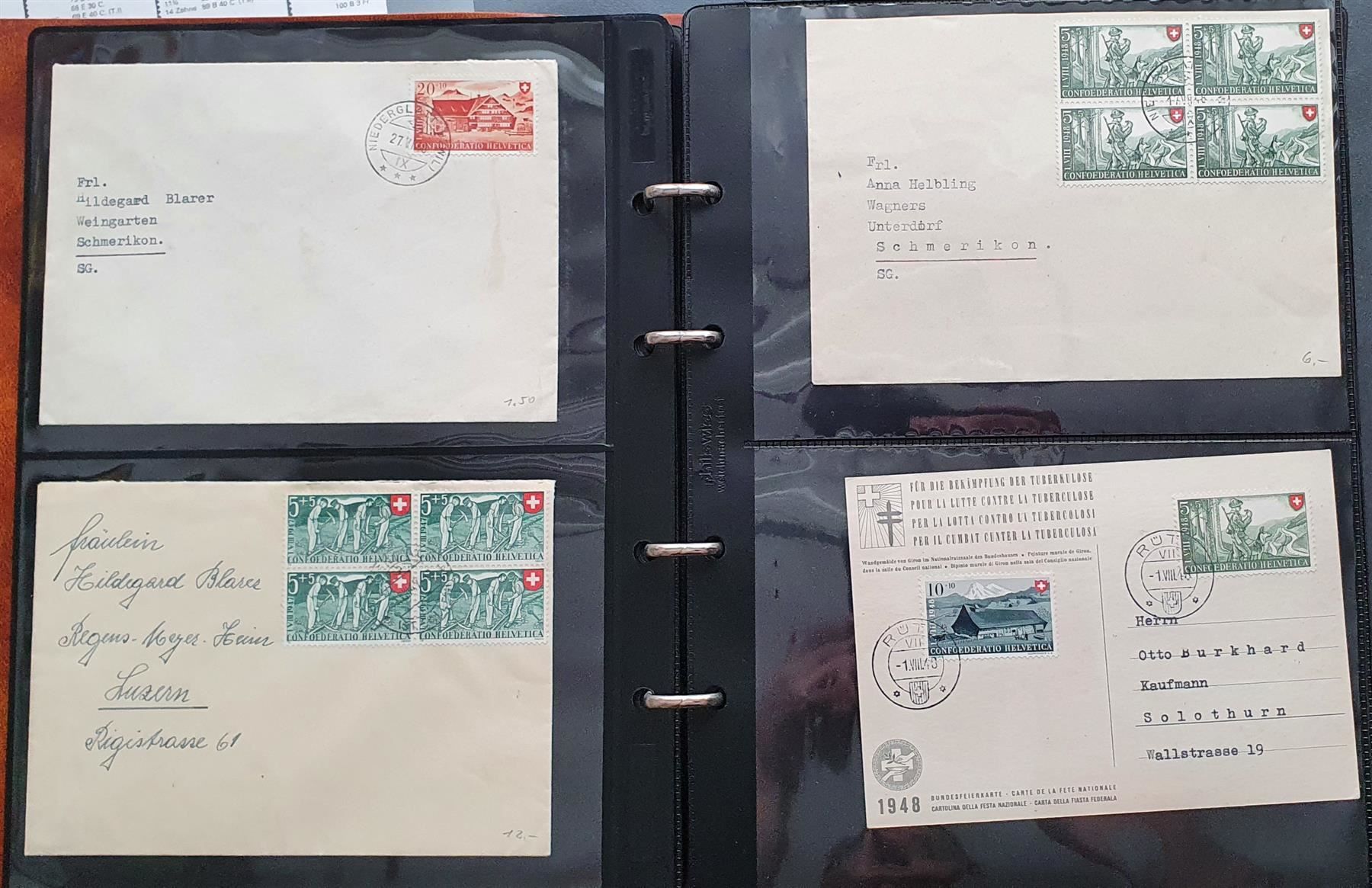 Alle Briefmarken: Posten von ca. 260 Belegen in 3 Alben – Gebraucht aus Kreuzlingen von Rschweiz1 2