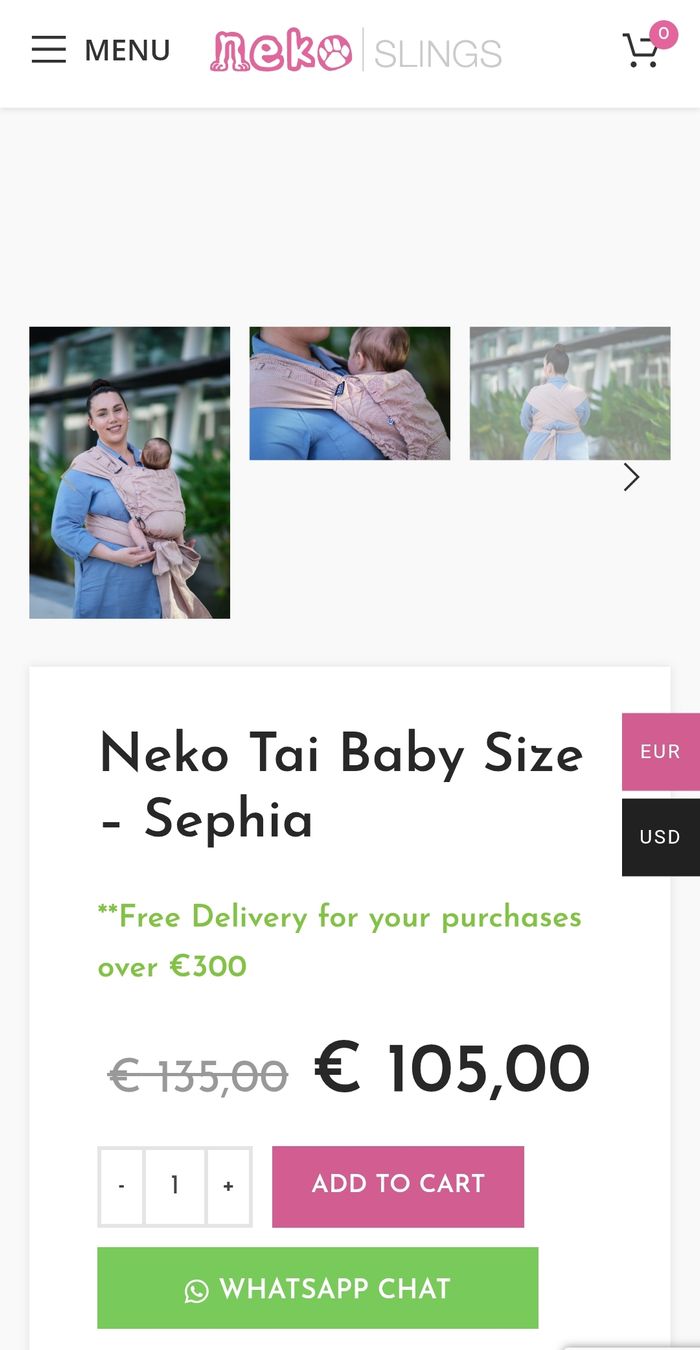 Marsupi portabebè: Original Neko Tai Baby Size Sling – Usato da Hermiswil venduto da Volvorine 4