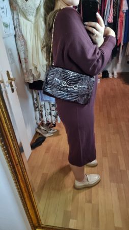 Kroko-Optik Handtasche mit Goldkette – SAC  MON PARIS