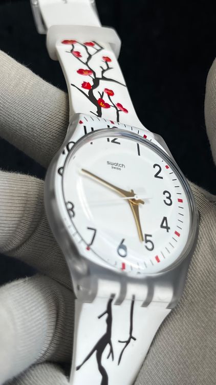 Swatch Orologi: Swatch Uhr Gent mit Kirschblüten Design – Usato da Grenchen venduto da chththl 4