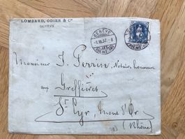 1897, Couvert mit 70D und Abarten!