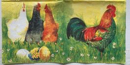 Serviette Tier Huhn Hahn Bauernhof Ostern