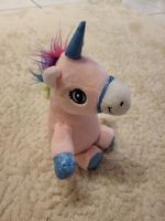 Süsses Einhorn Stofftier, Glitzerapplikationen, Rosa!