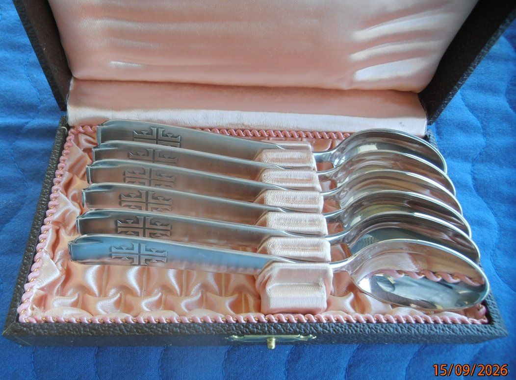 Cucchiai: Set mit "6 ALTEN KAFFEE-LÖFFEL" versilbert – Usato da Gossau SG venduto da Roco1 3