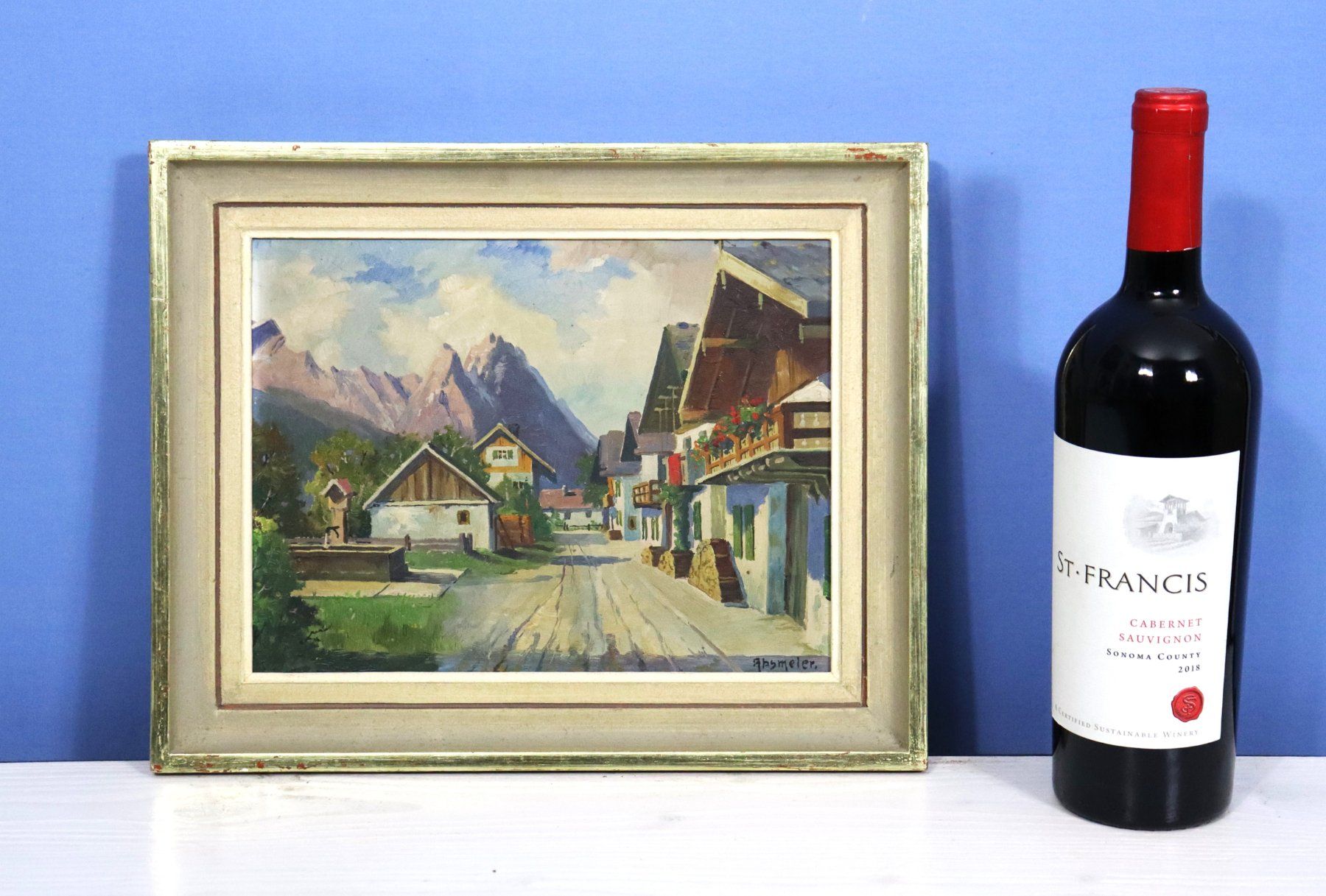 Dipinti: Franz Absmeier, Gemälde "Garmisch+Wettersteingebirge" ? – Usato da Zug venduto da Kunst-Fundgrube