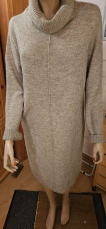 Strickkleid Beige Rollkragen Winter Gr. S Top!